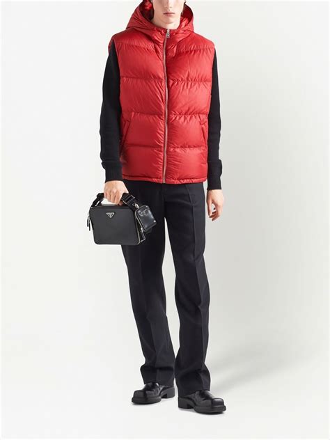 chaleco prada|Prada Hooded Padded Down Gilet .